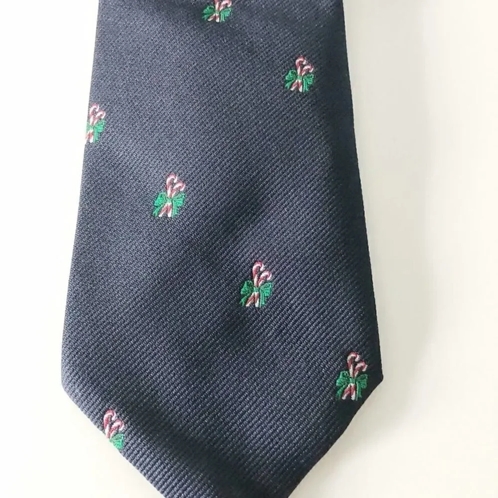 Cohen’s Navy Blue Christmas Holiday Candy Cane Tie